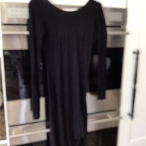 Black long cotton dress